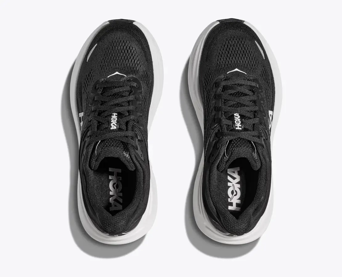 Women's HOKA Bondi 9 Running Shoe in Black | White