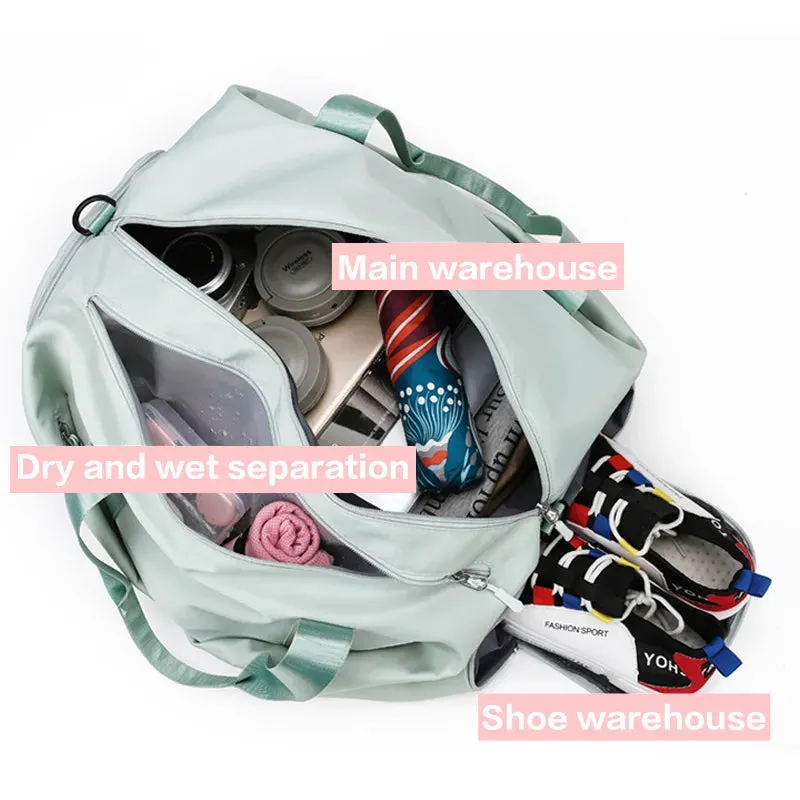 Women's Sports Gym Bag Travel Dry Wet Bag Handbag Multifunction Sports Fitness Training Bag