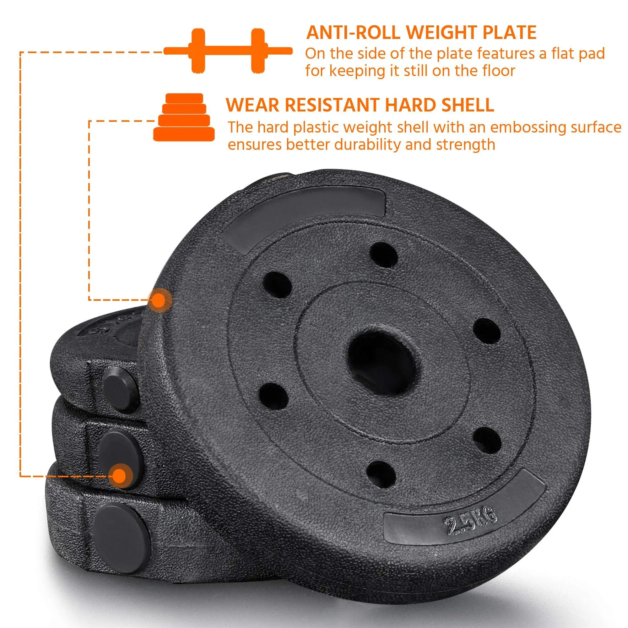 Yaheetech Adjustable Dumbbells Weight Set - 66LB Dumbbell Weights Exercise & Fitness Equipment w/ 4 Spinlock Collars & 2 Connector Options for Women & Men Gym Home Strength Bodybuilding Training