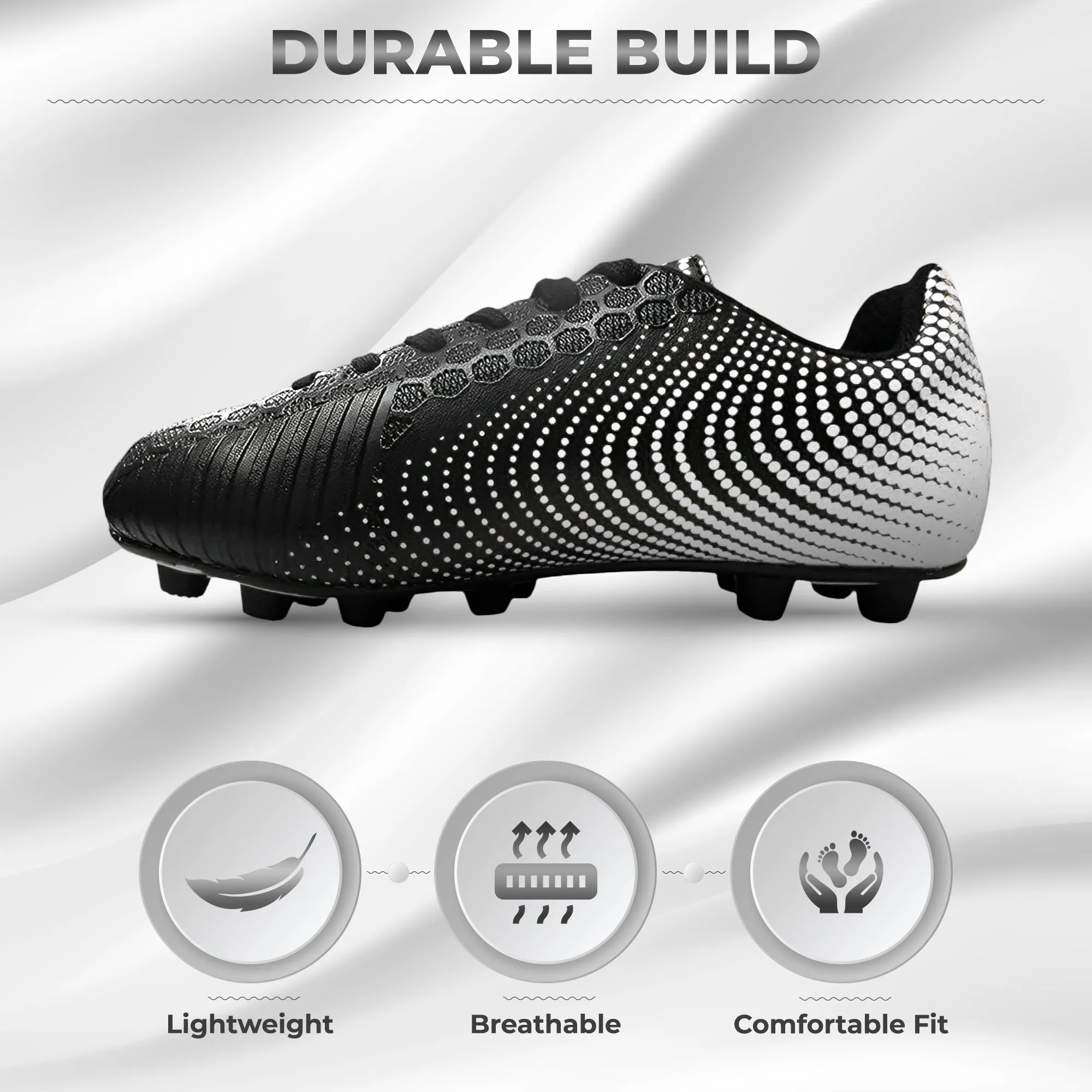 Youth Stealth Firm Ground Soccer Shoes - Black/White