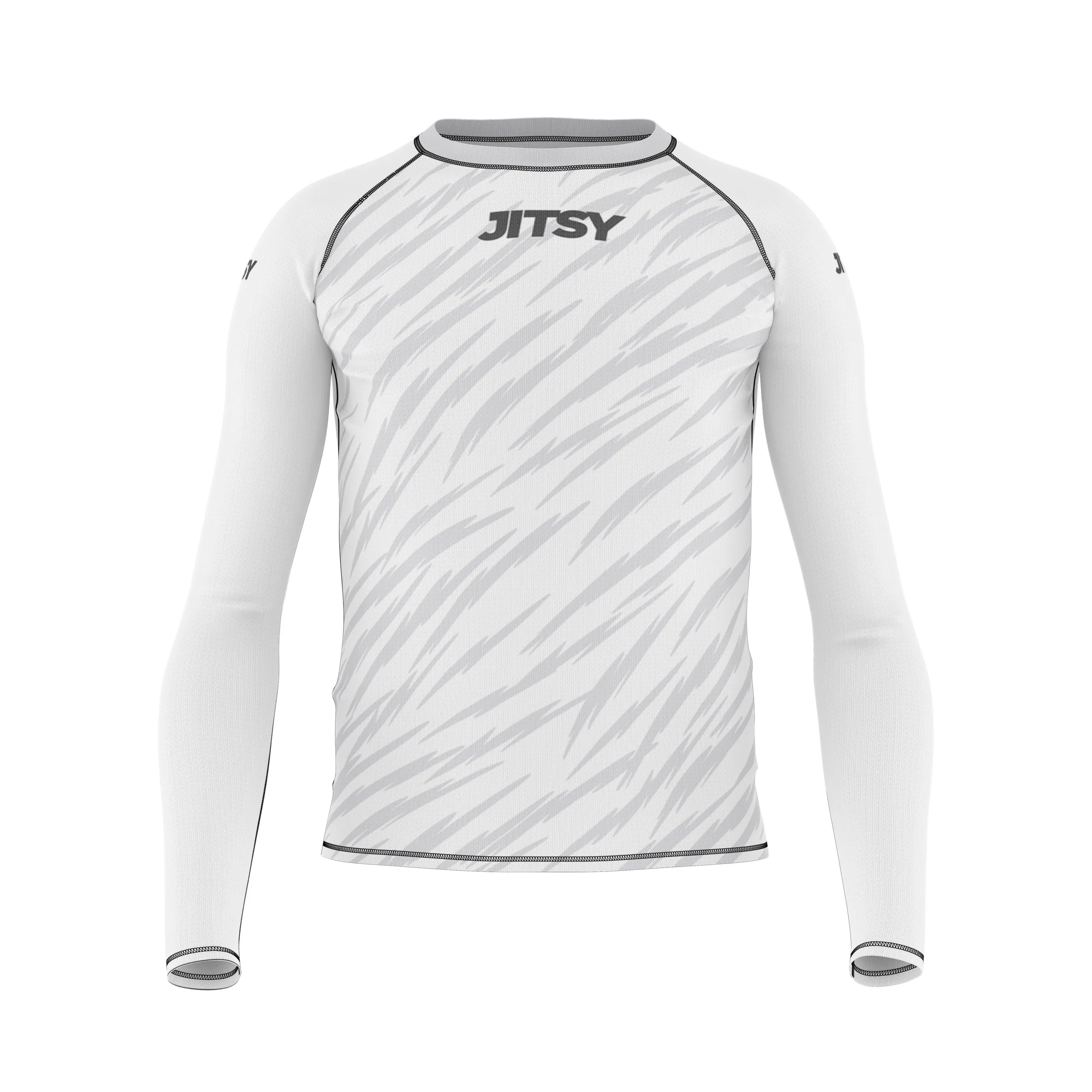 Zaps Ranked BJJ Rash Guard - Kids - White